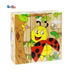 6 Side Painting Insects Block 3D Wooden Puzzle - Image 2