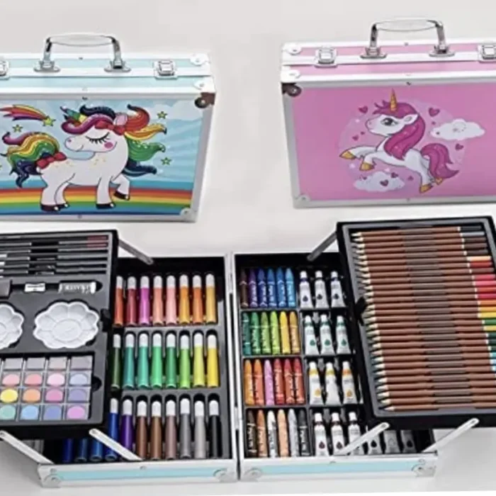 145 Pieces Unicorn Art Set Watercolors Crayons Gift Set - Image 2