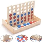 Connect 4 in a Row Wooden Board Game
