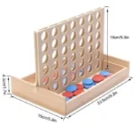 Connect 4 in a Row Wooden Board Game - Image 2